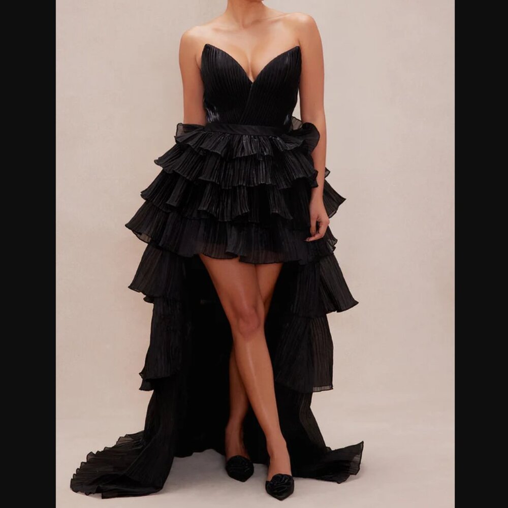 NWT Evelynn High Low Gown Color Black